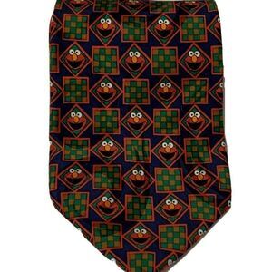 Vintage 1994 Sesame Street Mens Silk Neck Tie Elmo